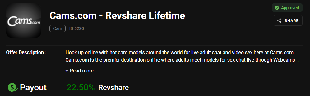 Cams.com screenshot