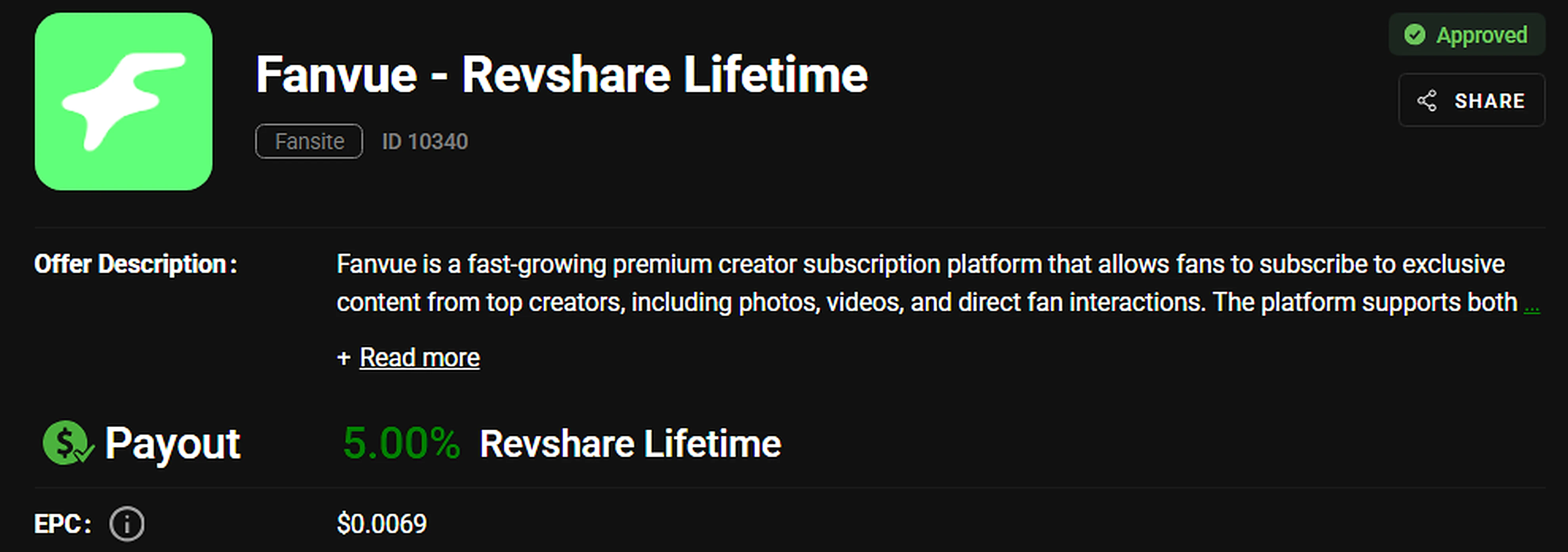 Fanvue screenshot