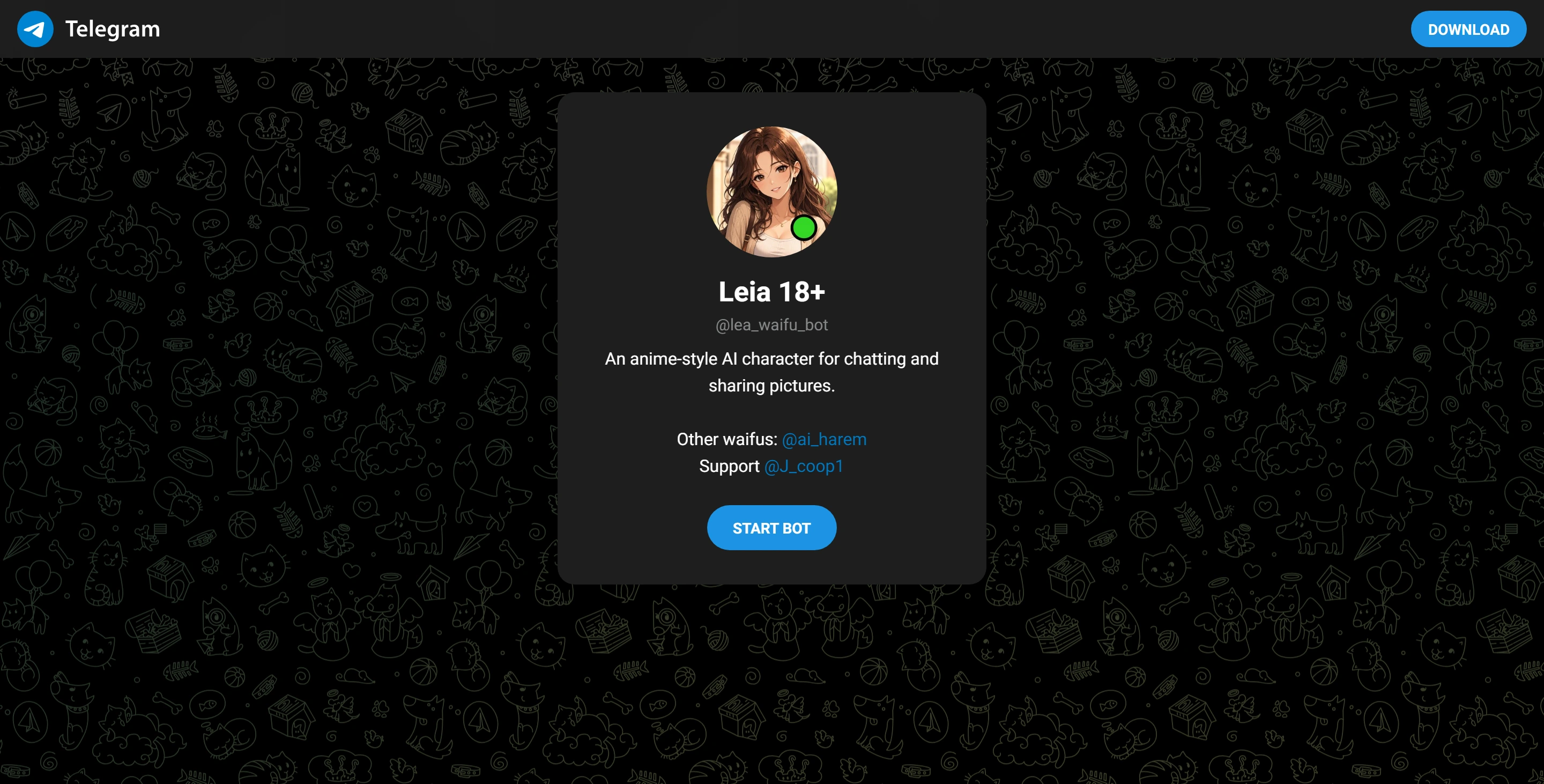 Leia Waifu Bot screenshot