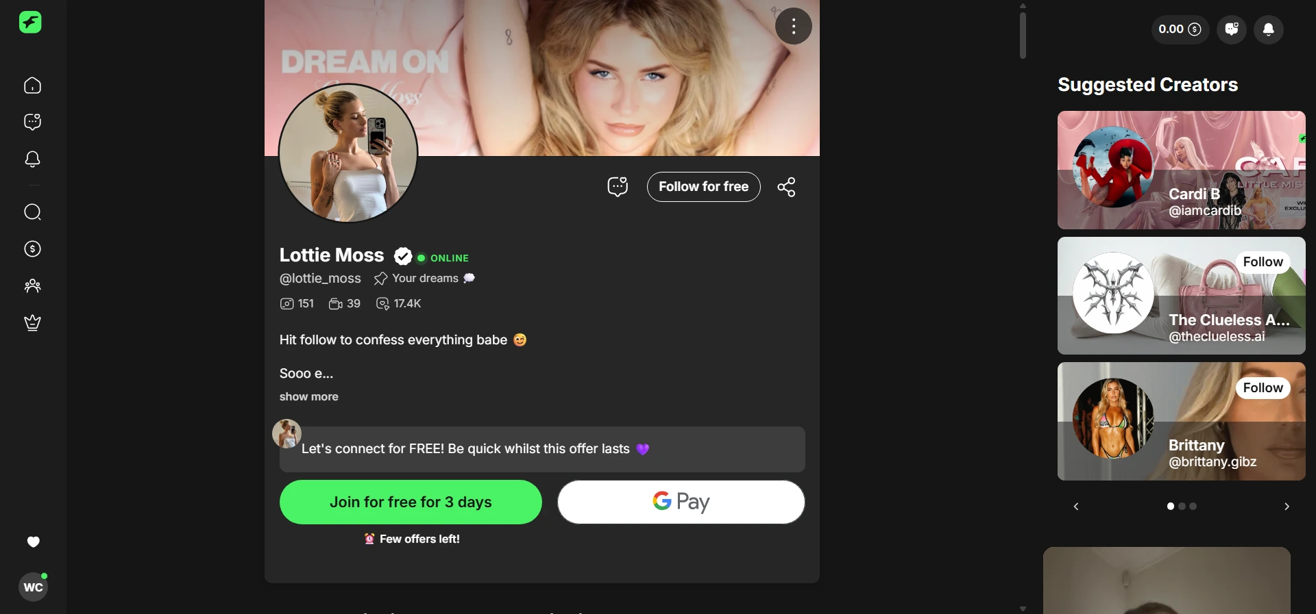Lottie Moss screenshot