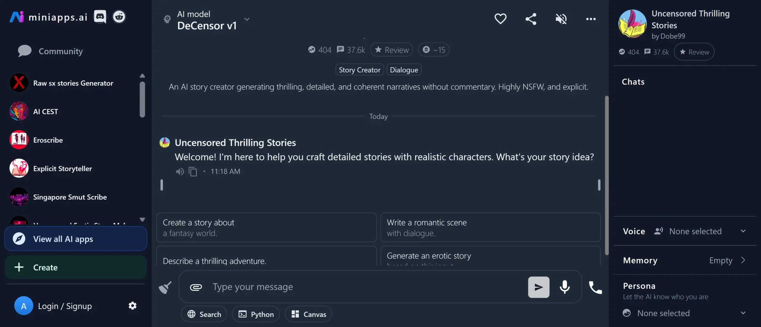 Uncensored Thrilling Stories screenshot
