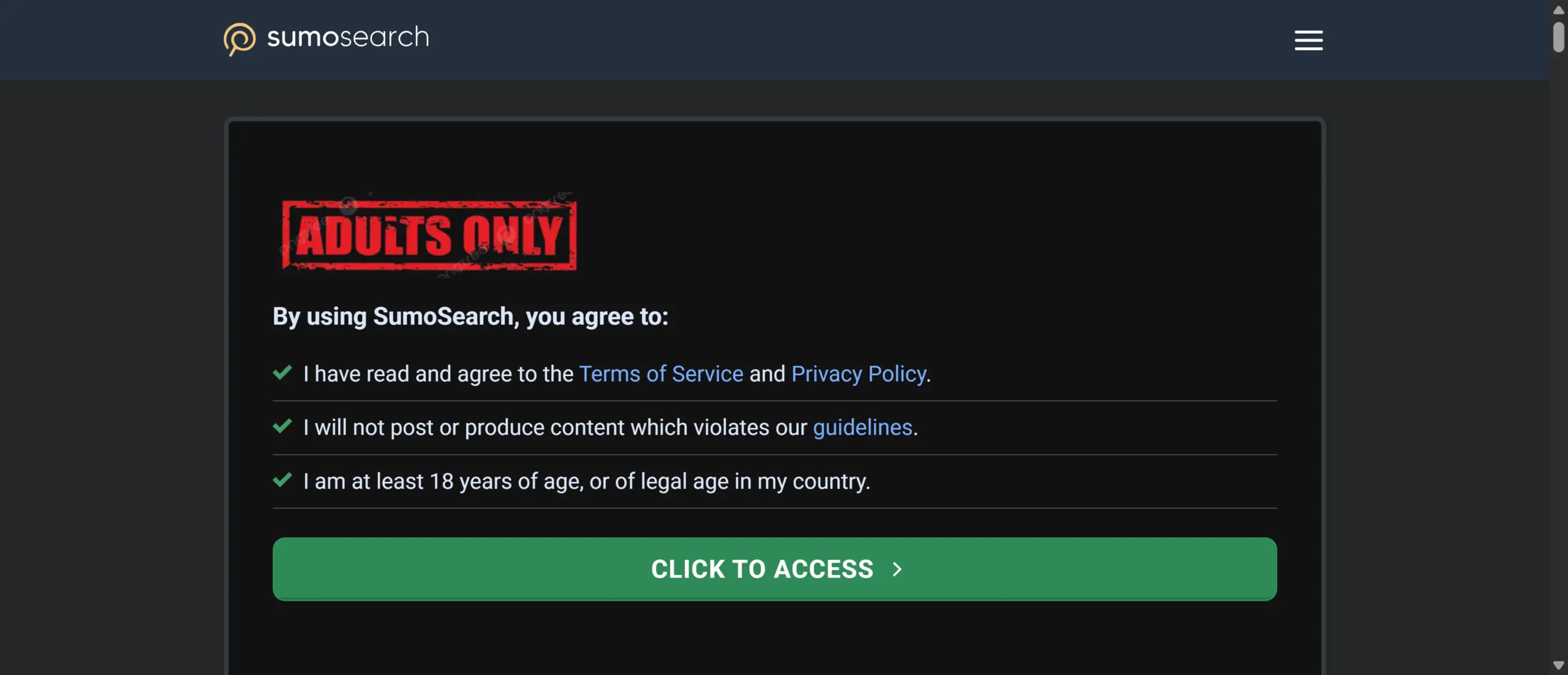 SumoSearch screenshot